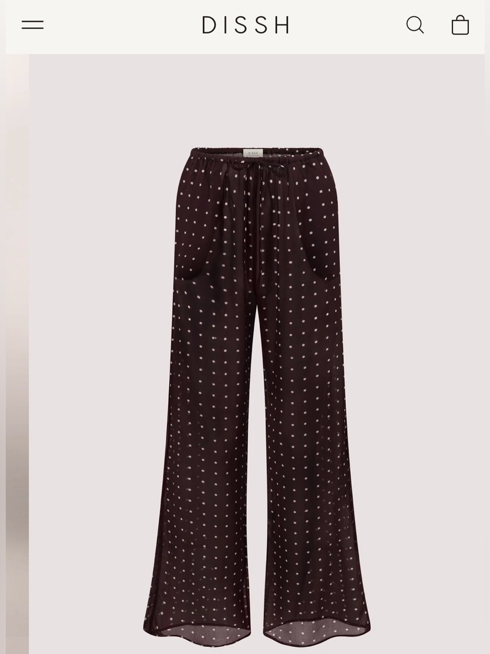Dissh size 8 brown polka dot pants NWT